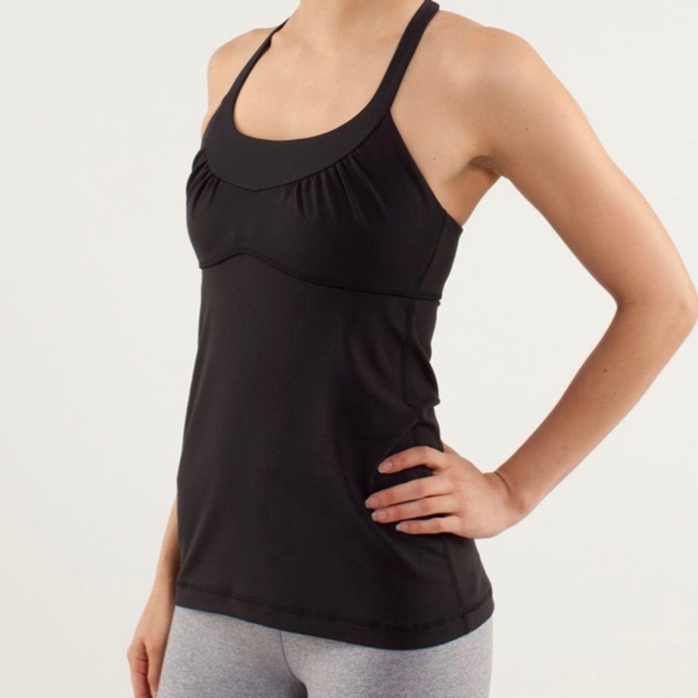 Lululemon Scoop Me Up Black Tank - size 4